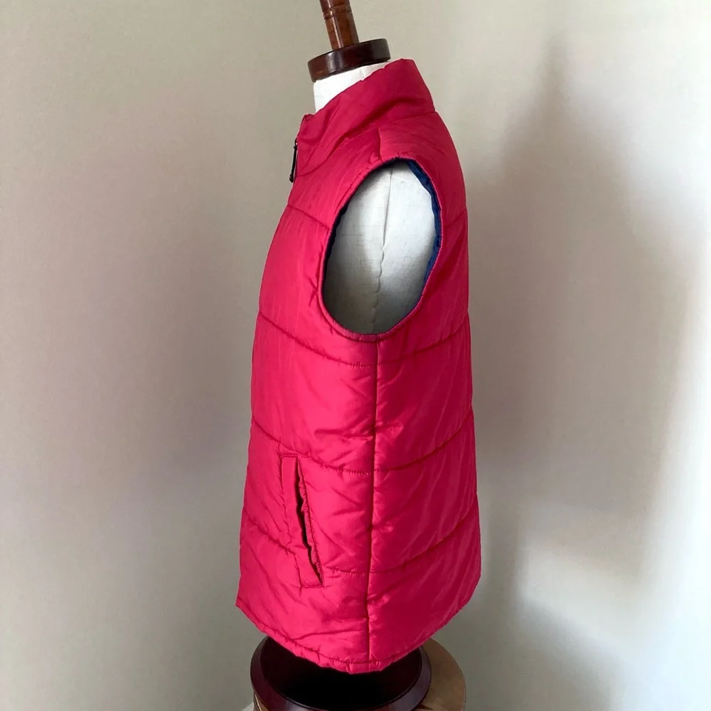 Lands End Red Puffer Vest Size S 8